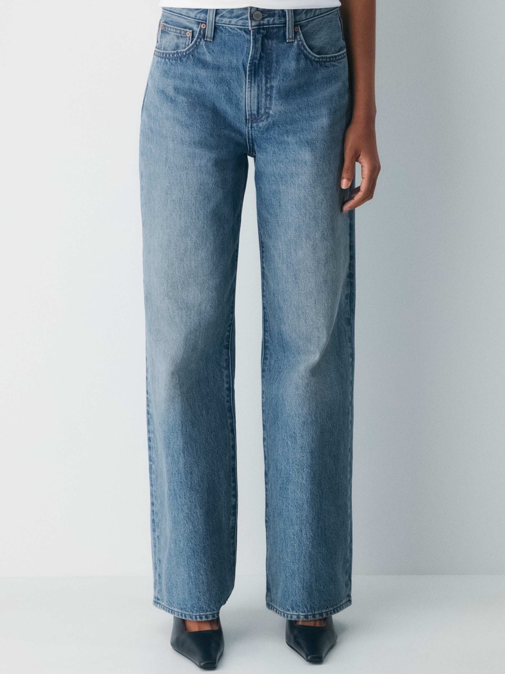 Denim Form Wide Leg mid-rise jeans
